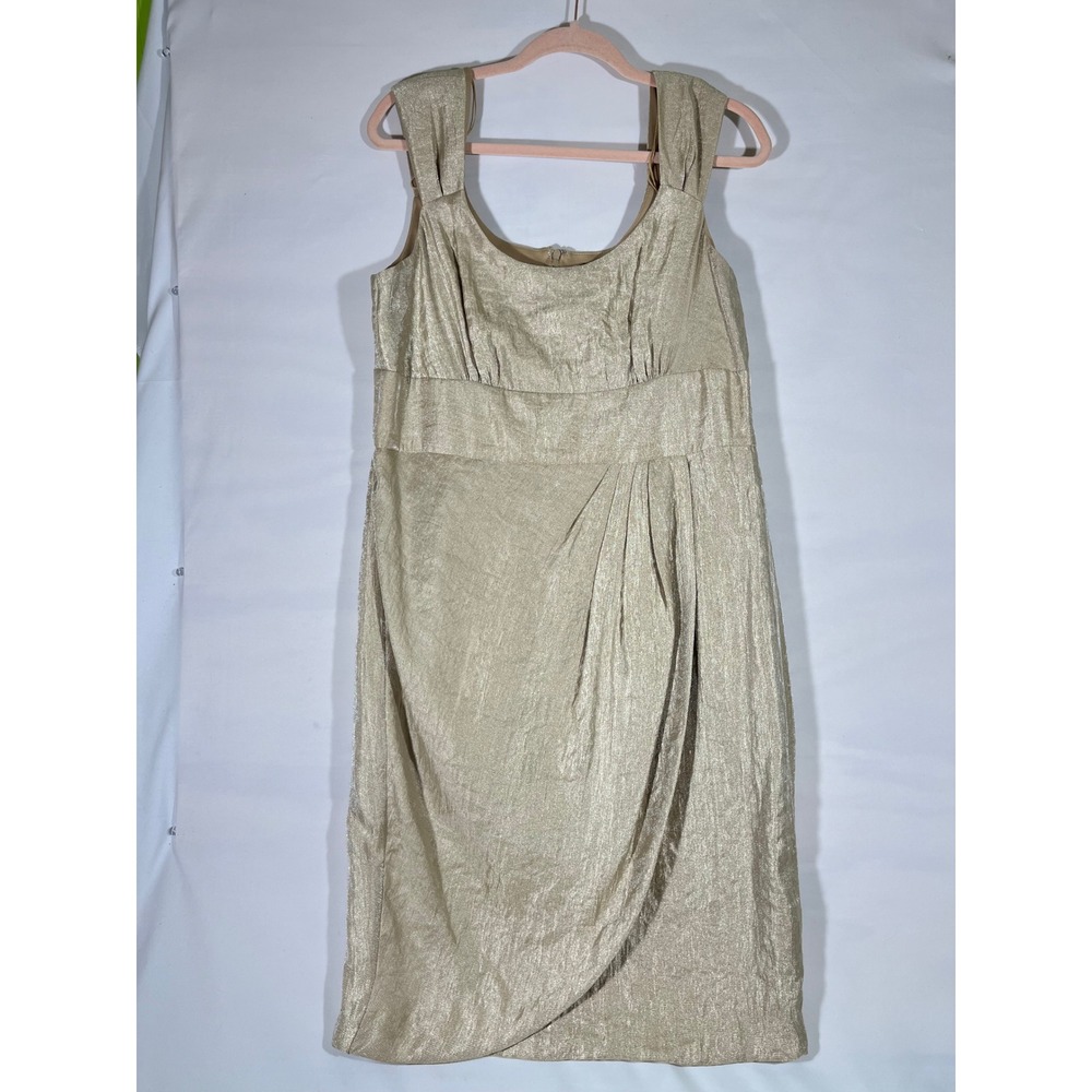 LONDON STYLE Women Sheath Dress Shimmer Cocktail Party Formal Gold Metallic 16